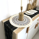 assiettes boho chic mandala feuilles points franges reutilisables antiderapantes isolation thermique respectueux environnement