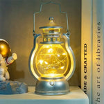 Lanterne décorative transparente argent or vintage motifs géométriques anneaux métalliques lumière maison