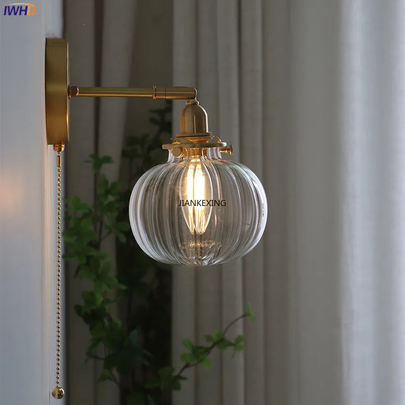 lampe murale moderne or transparent ampoule led câble interrupteur 10cm 13cm 16cm