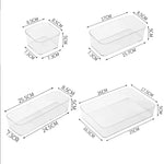 boîtes rangement transparentes plastique réutilisables modernes minimalistes très transparentes articles divers