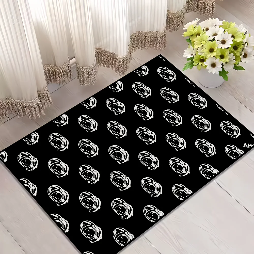 tapis oriental rayé astronautes noir blanc moderne antidérapant polyester adultes chambre salon