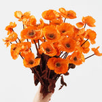 bouquet fleurs artificielles rouges oranges jaunes modernes décoration maison événements occasions spéciales soie opaque