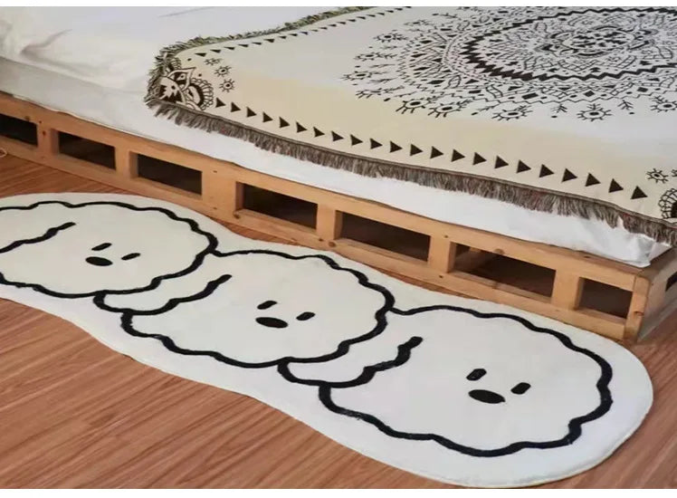 tapis moderne blanc noir anti dérapant doux chat salon chambre sol imperméable