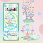jouets construction 3d multicolores motifs animaux textures brillantes adhésif kawaii enfantin pièces base plate