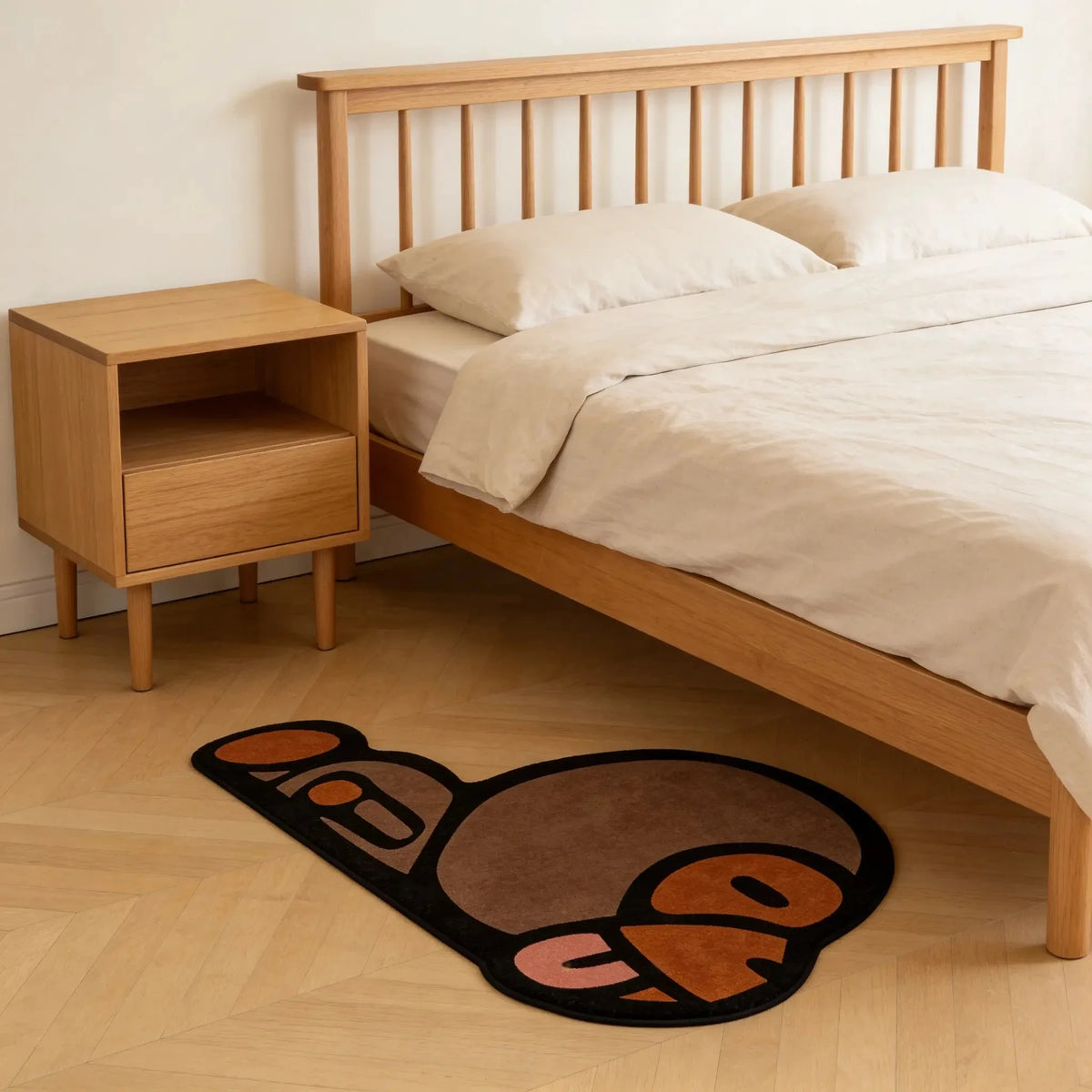 tapis doux antidérapant singe dessin animé rose moderne salon chambre bain corridor