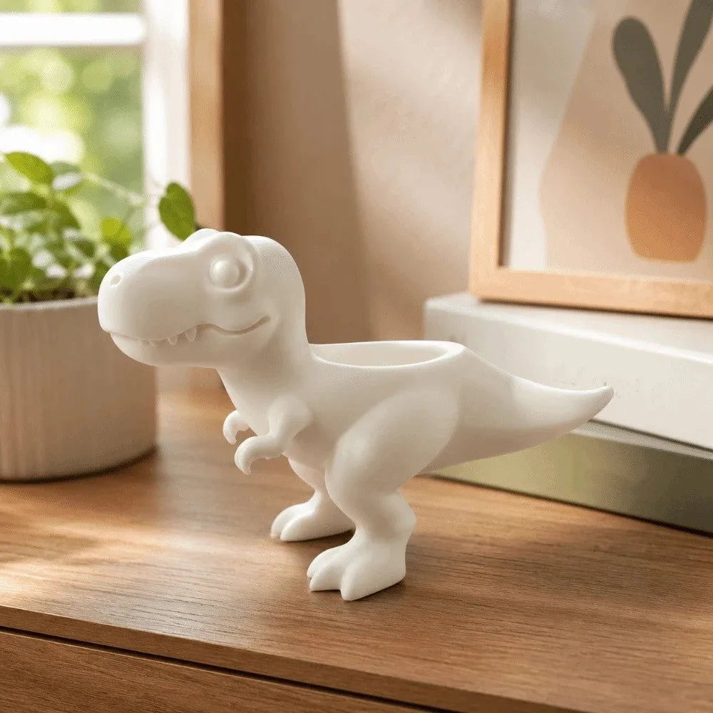 pots succulentes forme dinosaure contemporain noir blanc beige mignon plastique decoration