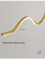 lampe suspendue moderne or noir blanc ligne ondulée lumière led 6000k 4500k 3000k