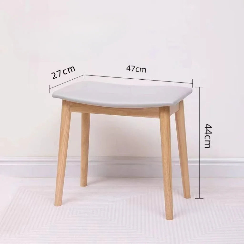 tabouret moderne simili cuir bois marron foncé beige clair maison salon maquillage piano vanité