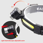 lampe frontale rechargeable led modes lumiere réglable tête camping pêche