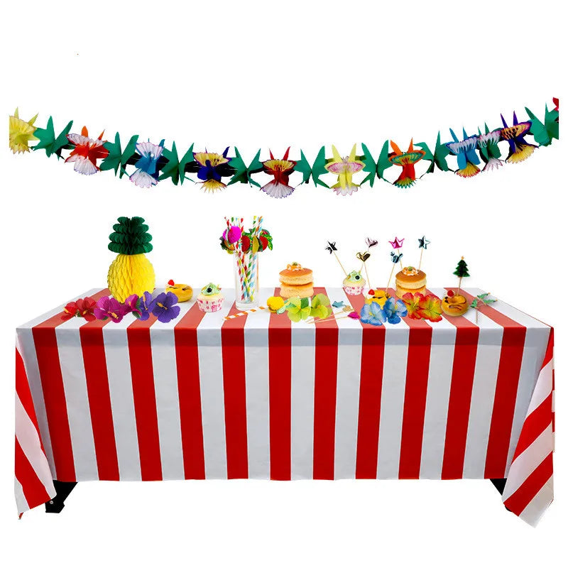 nappe jetable rouge blanche rayée fête anniversaire mariage noël simple moderne anti poussière