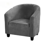 housse fauteuil velours bleu marine blanc moderne anti dérapante machine opaque