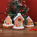 Maison de neige en résine pour décoration de Noël vue de face
