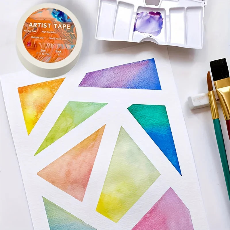 ruban adhésif blanc classique texture légèrement rugueuse opacité adhésif papier aquarelle toile courbes cadres