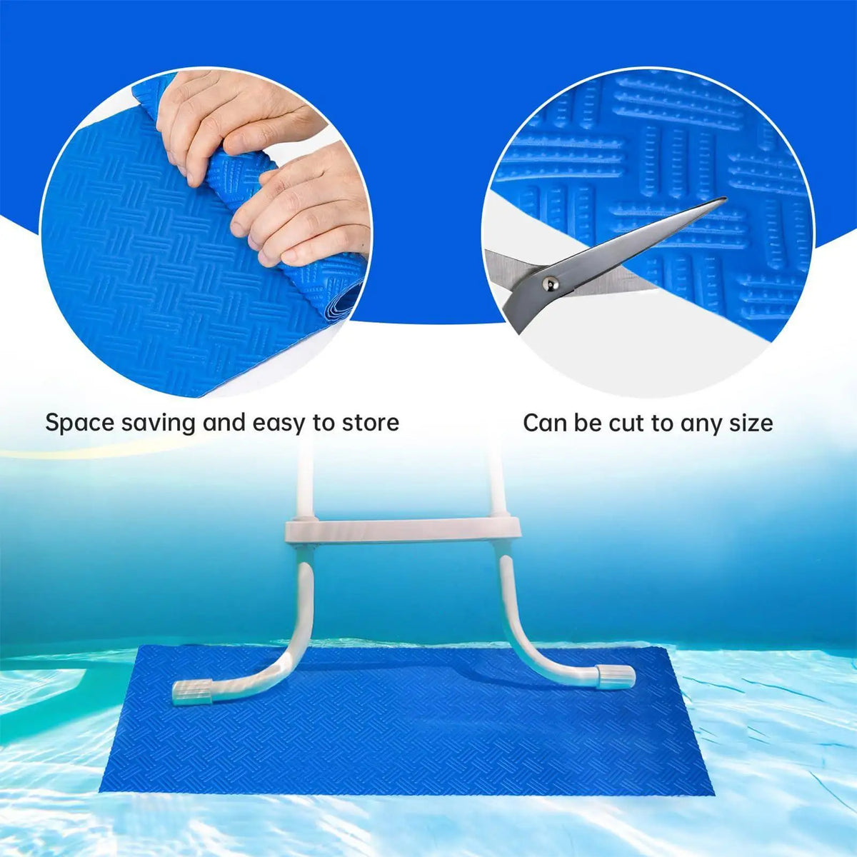 tapis antidérapant sécurité piscine bleu losanges imperméable extérieur