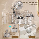porte produits mural transparent texturé moderne ventouse brosses dents salle bain