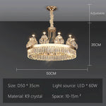 lustre suspendu cristal brillant doré élégant salon chambre 2000 82000 lumens 90 260V