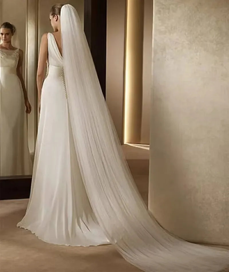 voile mariée transparent polyester classique élégant clips cheveux blanc crème simple erotique erotique erotique