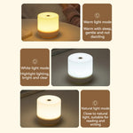 Comparaison des 3 modes d'éclairage de la lampe de chevet