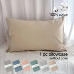 protège oreiller coton uni moderne housse protection lit bleu rose gris 50x80cm