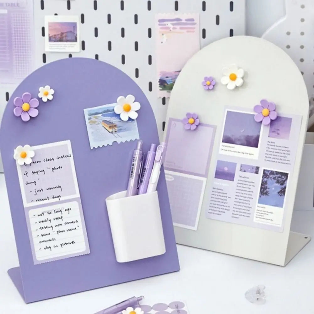 tableau magnétique floral violet rose noir blanc moderne minimaliste adhésif autocollants stylos calendrier
