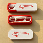 boîte rangement fil dentaire portable cure dents moderne adhésif blanc rouge bleu jaune