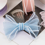rubans décoratifs organza bleu clair rose violet vert blanc rubans pliés nœuds mariage fiançailles