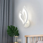 appliques murales modernes blanc feuille stylisée éclairage chambre salon étude entrée led minimaliste