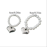 bracelets blanches argent pendentif cœur classique vintage poupées accessoires filles adolescents