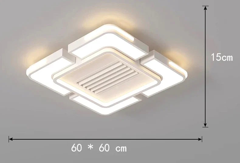 plafonnier led moderne blanc rectangulaire grille ventilation salon chambre minimaliste