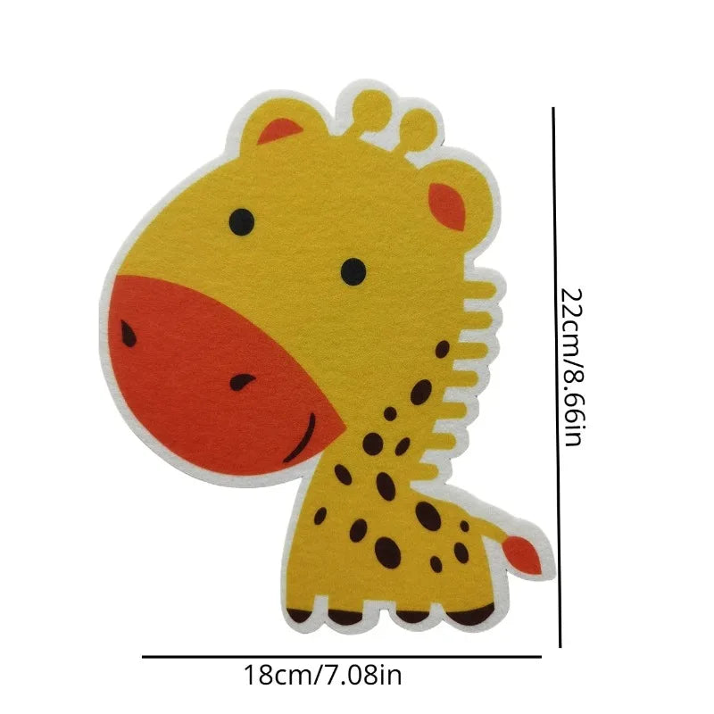 autocollants animaux cartoon girafe renne hippo koala salle bain décoration murale adhésif enfants