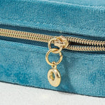 boîtes bijoux velours bleu vert violet marron gris classiques fermeture glissière rangement colliers bagues