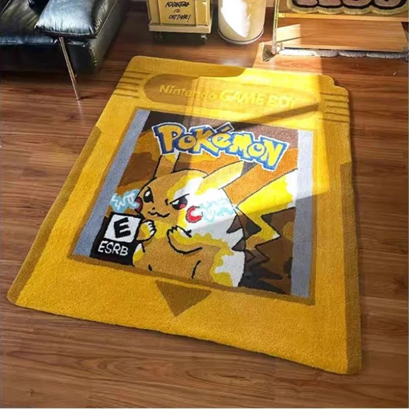 tapis peluche pokémon pikachu jaune violet bleu rose décoration maison salle bain cuisineintérieur