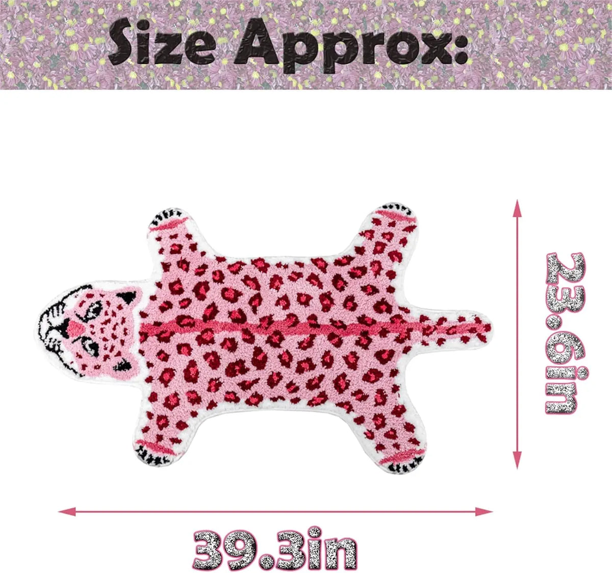 tapis moderne rose tigre polyester antidérapant imperméable salon chambre voyage