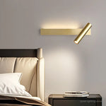 lampe murale moderne or bras articulé barre lumineuse horizontale led chambre coucher salle manger