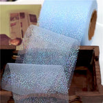ruban décoratif pailleté bleu clair rose vert pastel translucide brillant 5mètres