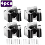 support mural balai anti dérapant acier inoxydable moderne salle bain clips noir argenté respectueux