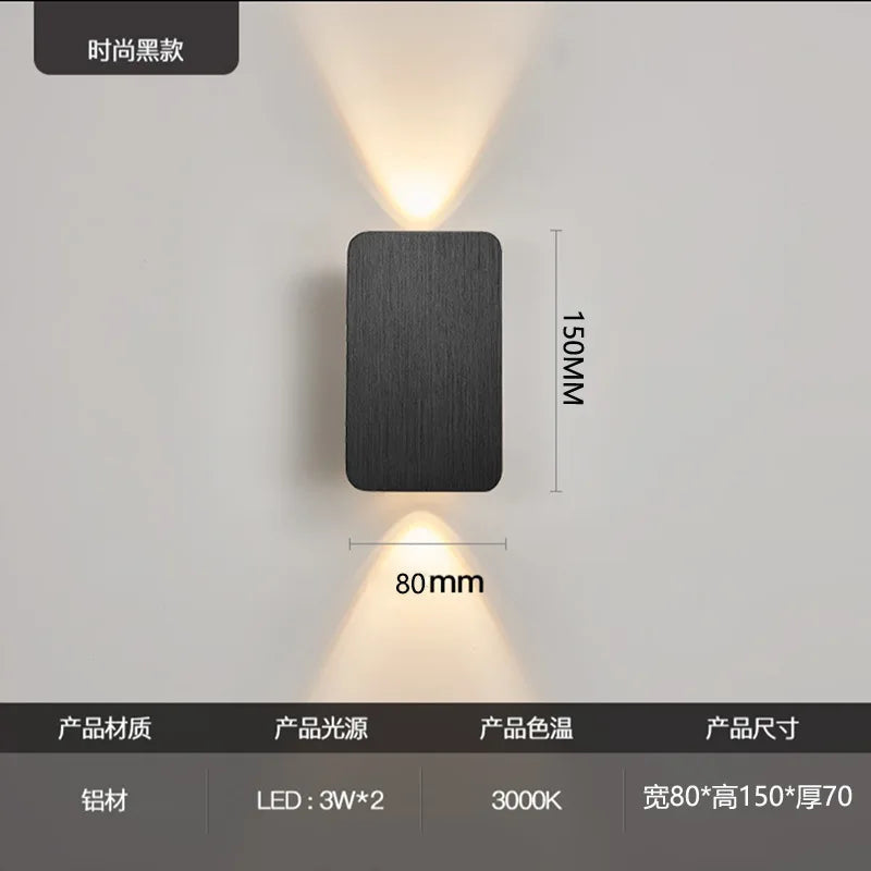 applique murale led or moderne adhésive flux lumineux 249 2000v aluminium mat fin