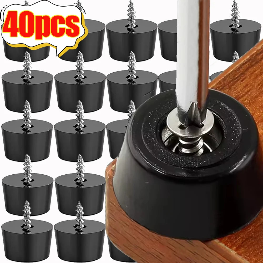 pieds meubles noirs anti vibration antidérapants protection moderne 8mm 12mm 15mm 18mm 40 pièces