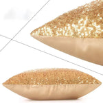housses coussin paillettes or modernes adhésives polyester 40x40cm decoration maison festive