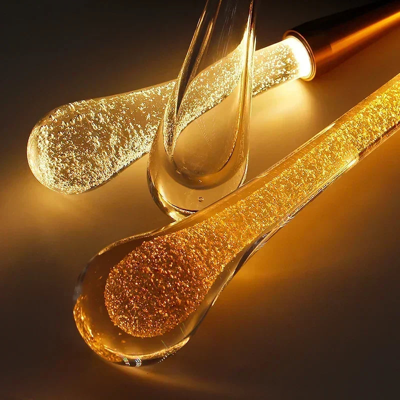 lumière suspendue moderne or transparent verre paillettes contemporaine chambre salon