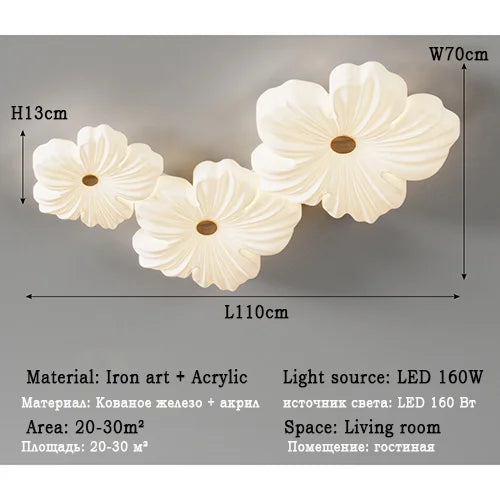 plafonniers moderne acrylique chrome plié blanc toucher interrupteur led couleurs réglables