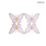 serviettes papier papillon violet rose bleu détails dorés fêtes usage unique pack 20 illustration