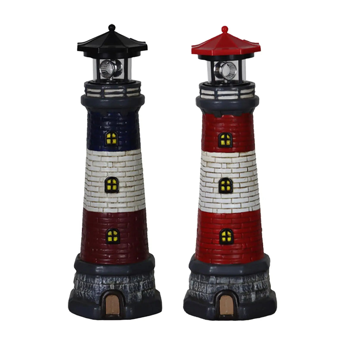 statue phare jardin énergie solaire bleu blanc rouge classique décoration balcon cour avant