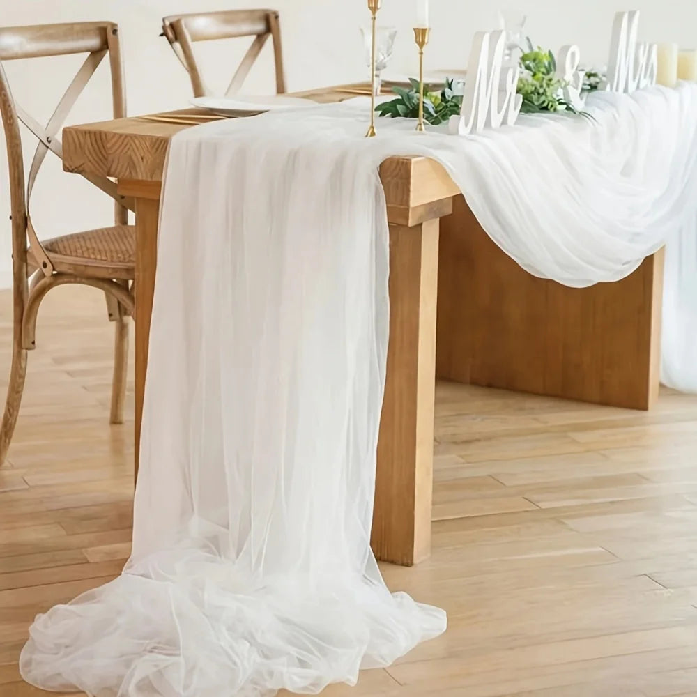 tulle polyester blanc orange rose fin élégant bricolage mariage anniversaire 137cm 3650cm