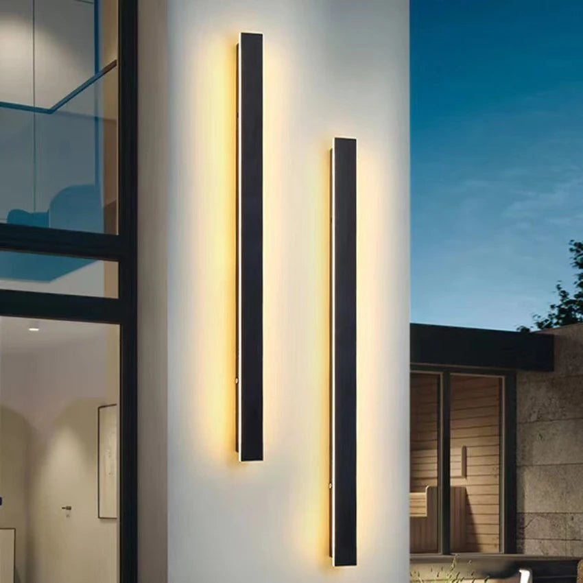 lampe murale extérieure led noir marbré moderne étanche aluminium jardin terrasse villa moderne