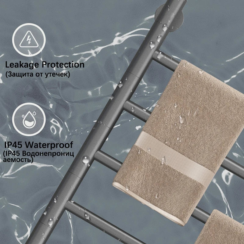 porte serviettes électrique acier inoxydable gris moderne fixation murale interrupteur tactile serviettes 82cm hauteur