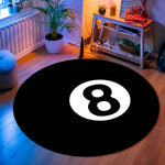 tapis rond noir blanc numéro minimaliste polyester antidérapant salon chambre bain