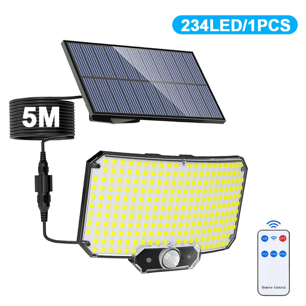 lampe murale solaire blanc moderne capteur mouvement 280 leds télécommande étanche