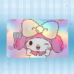 autocollant carte crédit my melody dessin animé rose violet bleu blanc