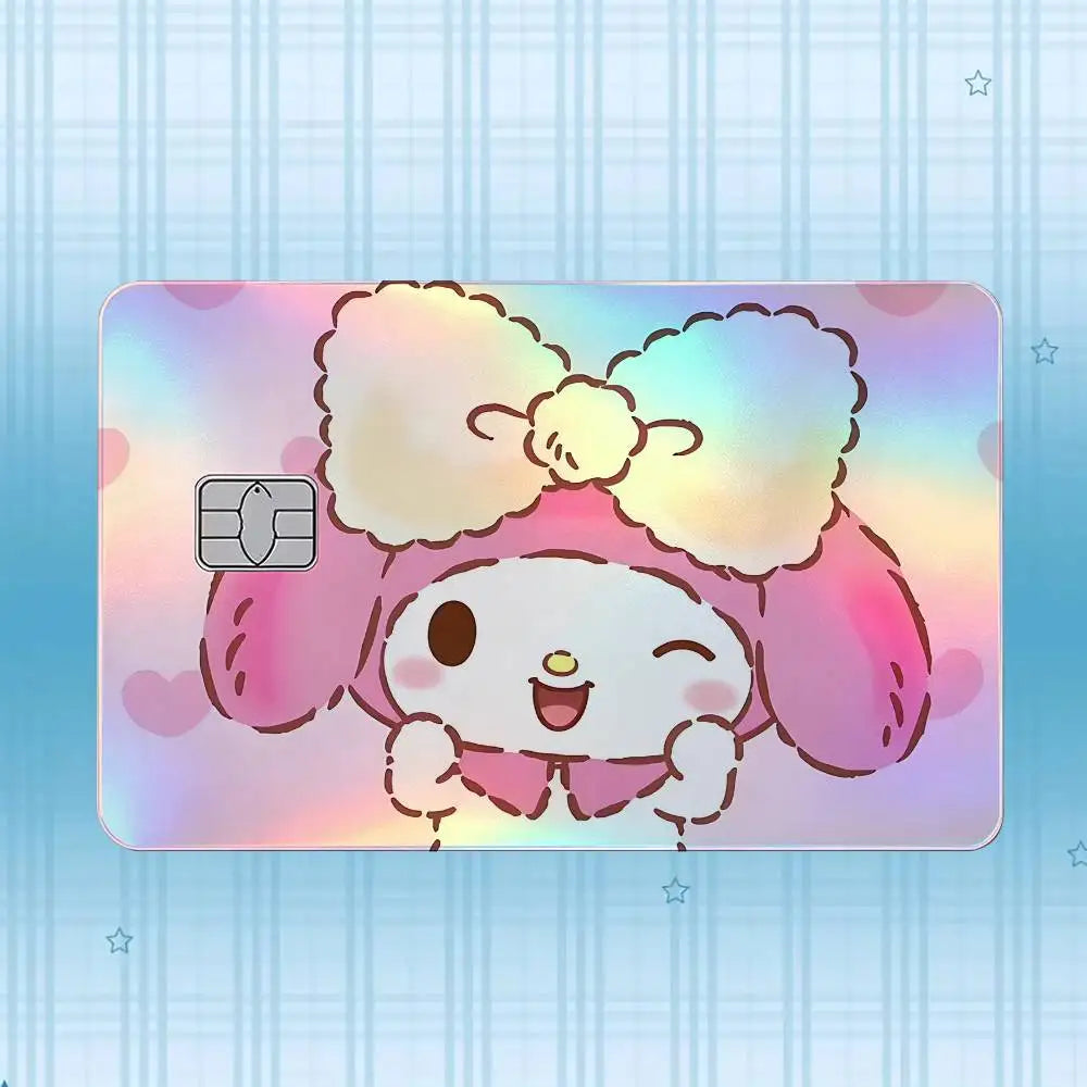 autocollant carte crédit my melody dessin animé rose violet bleu blanc